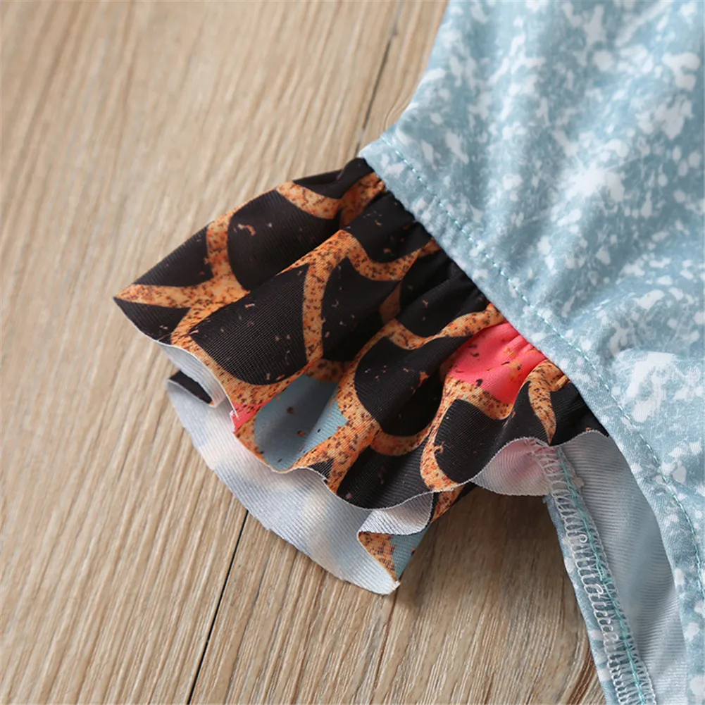 Детский летний купальный костюм топ и шорты в виде рыбьей чешуи для девочек 1 5 лет