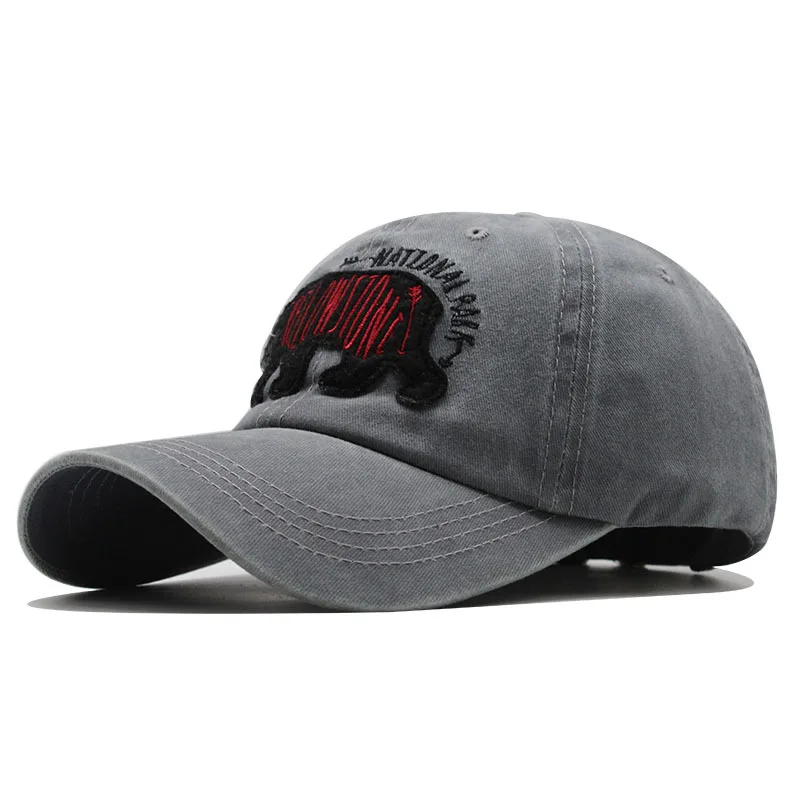 Бейсболка унисекс хлопок с вышивкой медведя | Аксессуары для одежды