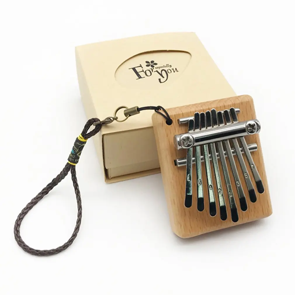 

Thumb Piano 8-Tone Mini Kalimba Finger Piano Portable Music Instrument African Thumb Whole Board Wood Kalimba Piano