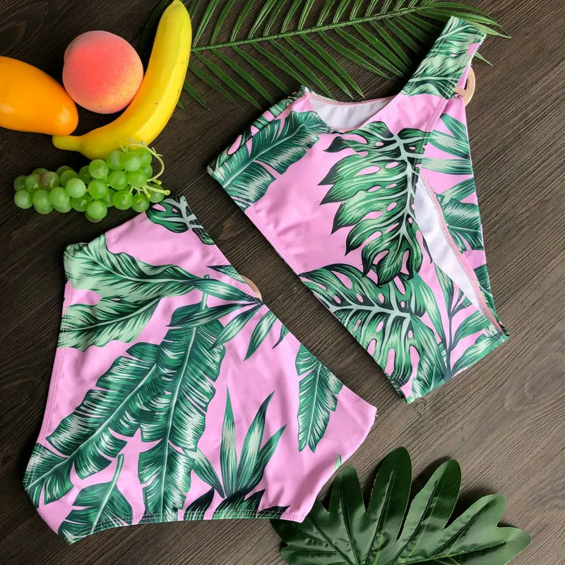 Сексапильное Бразильское бикини Высокая талия купальник на одно плечо