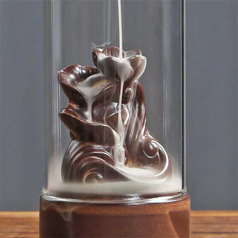 Курильница Водопад из акрила с защитой от ветра и 20 конусов|Благовония