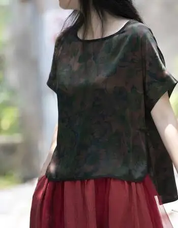 

T-Shirt Women Short Sleeves Shirt 100% Cotton Awesome Femme red Summer Top