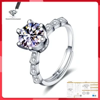 2 carats d color moissanite wedding rings for women 18k white gold color 100 925 sterling silver bridal fine jewelry