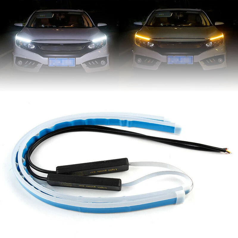 

2pcs Signal Light Strip For Headlight IP68 Replacement Lamp Bulb Amber
