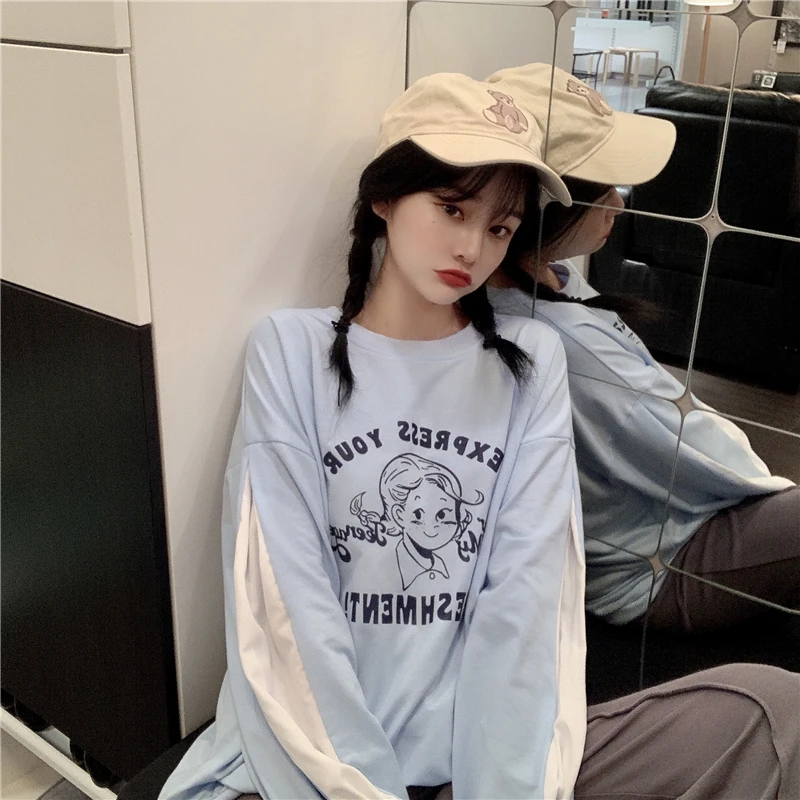 

Женский свитшот с длинным рукавом и круглым вырезом