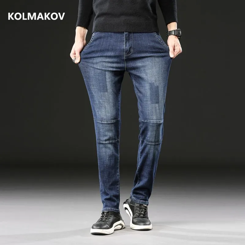 

Осень 2020 Новый стиль Высокое качество повседневные бизнес джинсы, мужские джинсовые штаны, эластичные модные джинсы для мужчин
