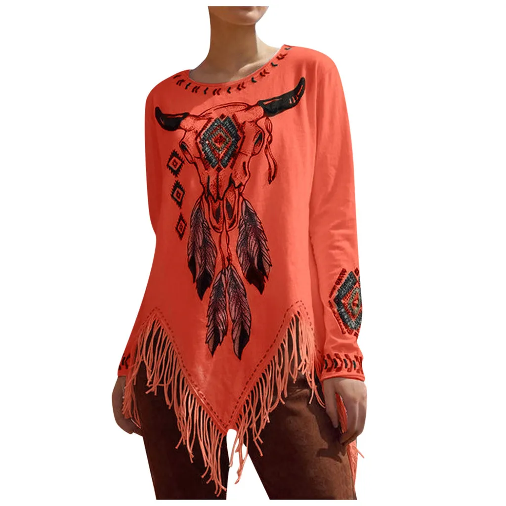 Женская Повседневная футболка с длинным рукавом повседневная Сетчатая принтом