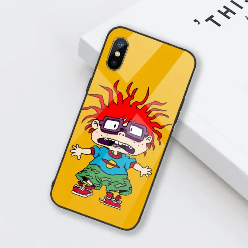 

Cartoon Rugrat Phone Case Tempered glass For iphone 6 6S 7 8 plus X XS XR 11 12 mini PRO MAX