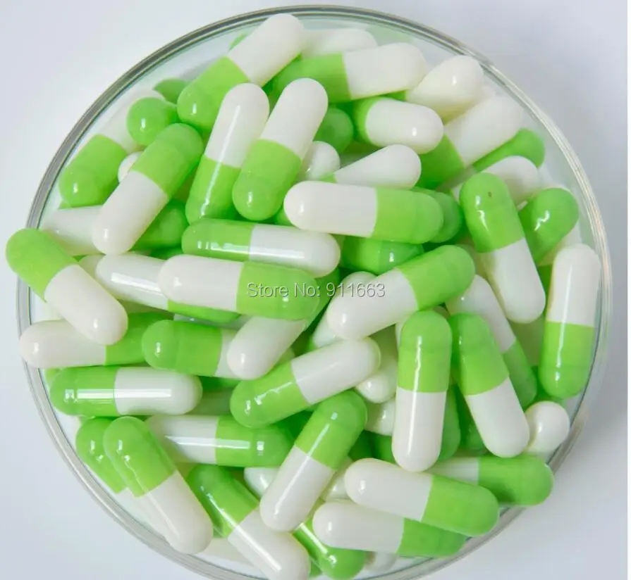 Light Greeen White 0#200 шт! Все виды цветных пустых желатиновых капсул(Соединенные или отдельные Капсулы доступны - Цвет: Light Greeen White