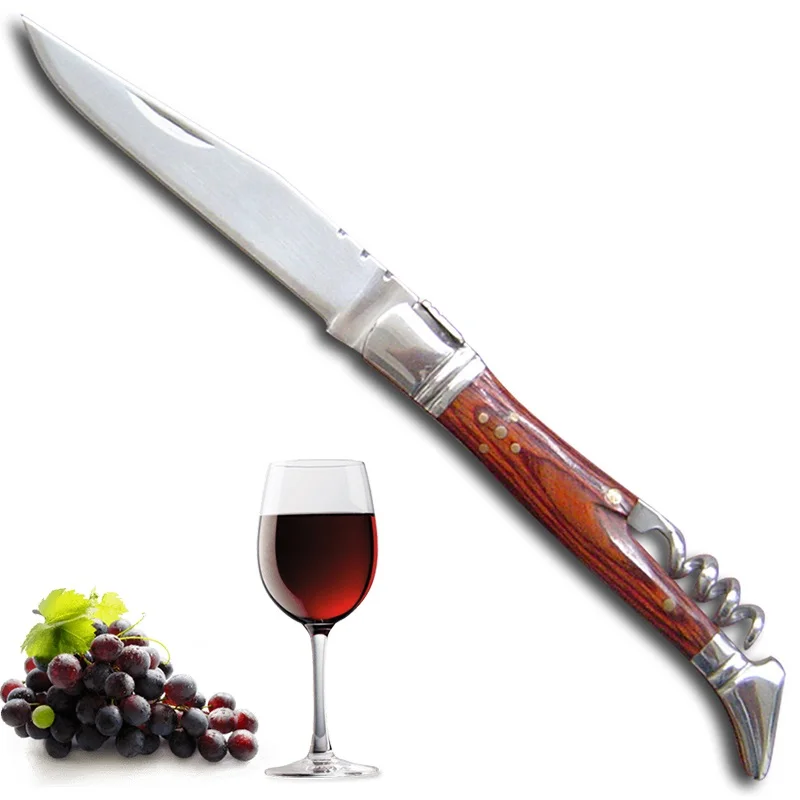 

laguiole Pocket Knife Corkscrew Wine Openers Portable Folding Steak Knives Outdoor Camping Knife Camping Tool Household Use 1pcs