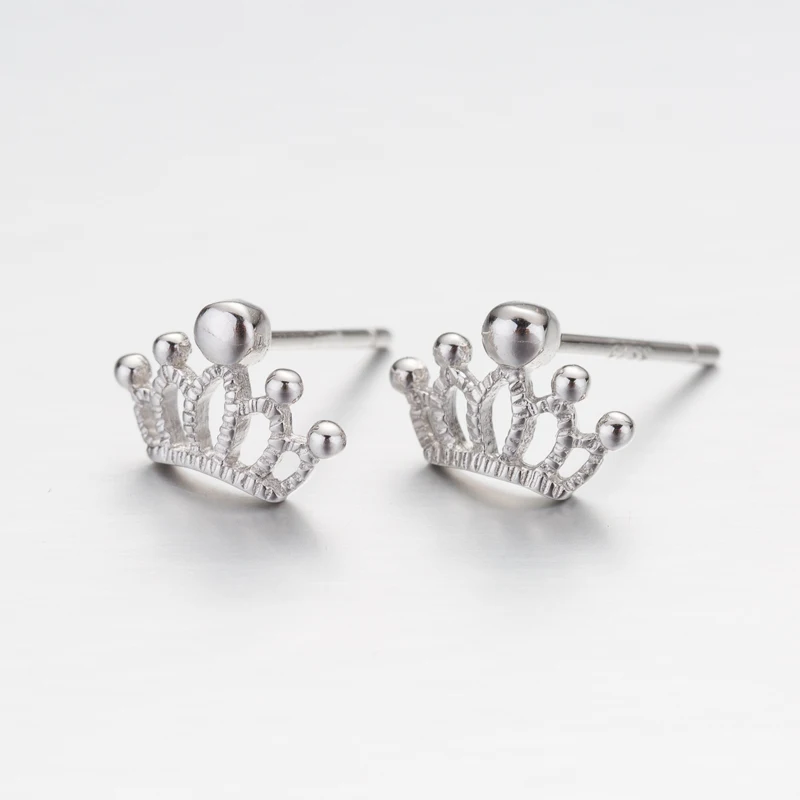 

Sasusp 925% Sterling Silver Tiara Crown Stud Earrings For Women Kids Fashion Cute Small Crown Earings Friend Birthday Gifts
