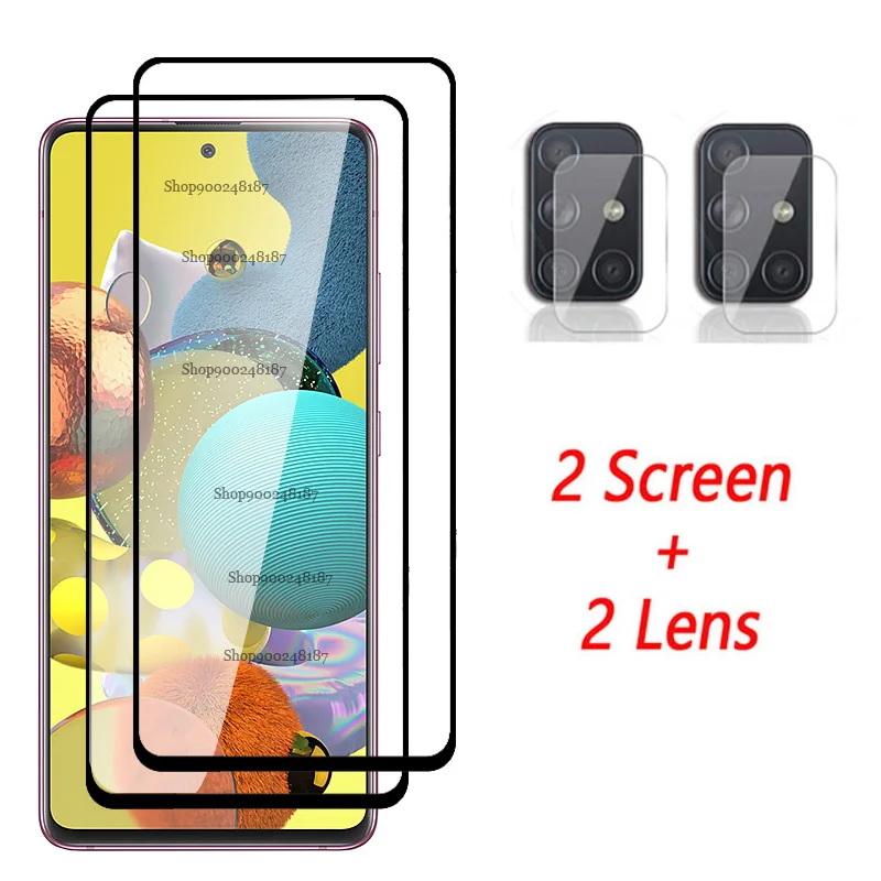 4 In 1 Camera Glass for Samsung Galaxy A51 5G Screen Protector Tempered Glass Samsun A71 A 71 51 A515F A715F Protective Film