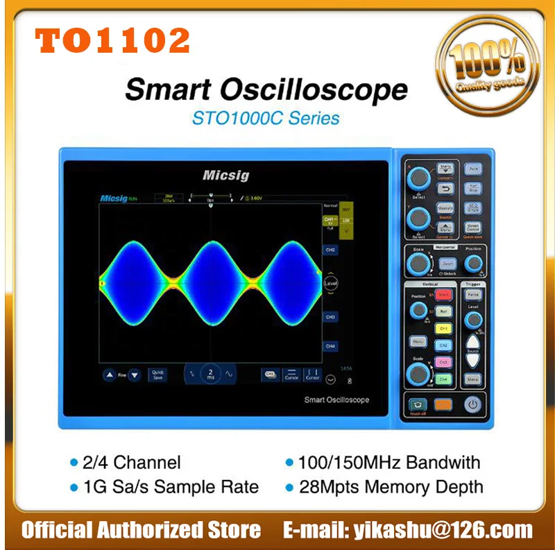 Micsig Digital Tablet Oscilloscope TO1102 100MHz 4CH 28Mpts Automotive diagnostic touchscreen digital-oscilloscope sales | Инструменты