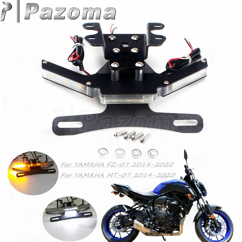 

Motorcycle Rear License Plate Light Holder LED Lights Fender Eliminator Tail Bracket For YAMAHA MT-07 FZ-07 MT FZ 07 2014-2020