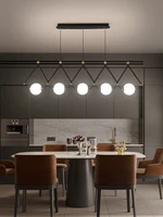 Black Or Gold LED Chandelier Dining Room Coffee Shop Modern Long Pendant Lamp Creative Restaurant Bar Multi-head Hanging Light