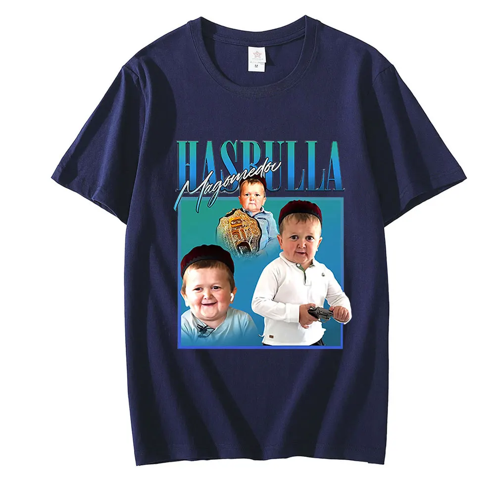 Футболка Hasbulla Fighting Meme мини футболки Khabib blog высокое качество круглый вырез чистый
