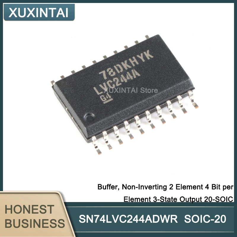 100Pcs/Lot SN74LVC244ADWR SN74LVC244 Buffer, Non-Inverting 2 Element 4 Bit per Element 3-State Output 20-SOIC