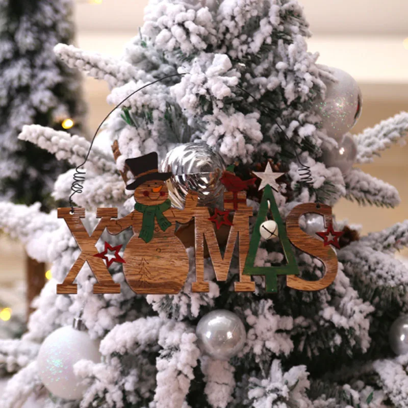 Новогоднее украшение с буквенным логотипом для дома деревянная подвеска