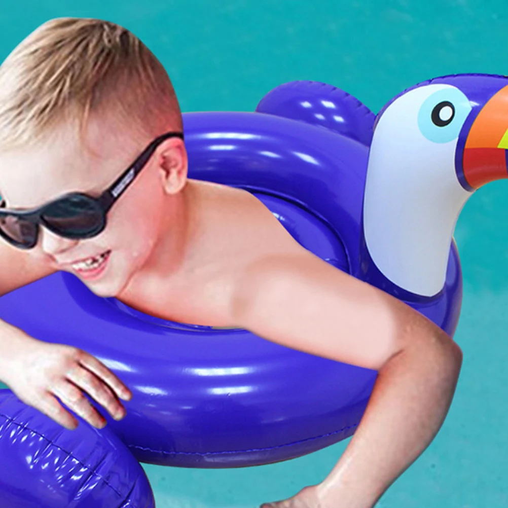 

1pc Kids Swimming Ring Portable Cartoon Inflatable Bird Shape Safety Float Ring Seat Swimming Circle for Toddlers