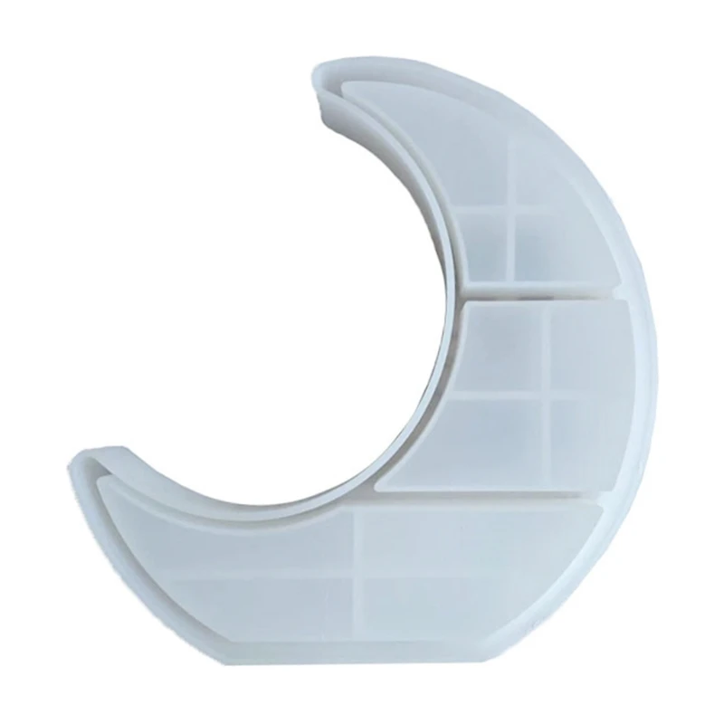 

594B Crafts Moon Shaped Tray Epoxy Resin Mold Crescent Display Stand Silicone Mould
