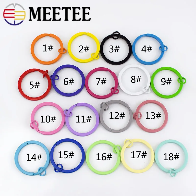 Meetee 30 шт. 25 мм цветные круглые металлические O D кольца для пряжки брелок с