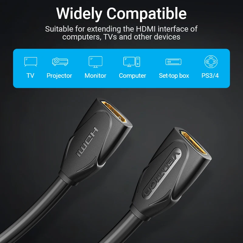 Удлинительный кабель Vention HDMI 2 0 адаптер 4K удлинитель Мама-мама для ПК PS4/3 ТВ-Кабель