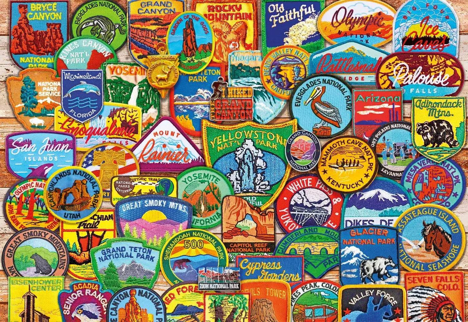

National Park Patches - 2000 Piece Jigsaw Puzzle Educational Toys Wooden Toys Homeschool Supplies Educational Learning Toys