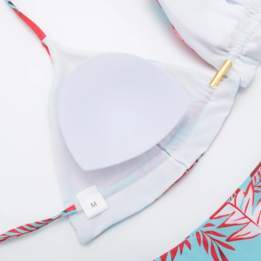 

Print Bikini Women 2021 Sexy Swimwear Halter Push Up Swimsuit Bandage Bikini Set Brazilian Bathing Suit Beach Wear Swimming Suit