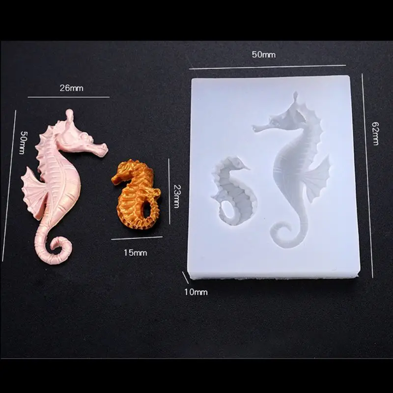 

69HB Ocean Landscape Seaweed Hippocampus Resin Silicone Mold Jewelry Making Tools