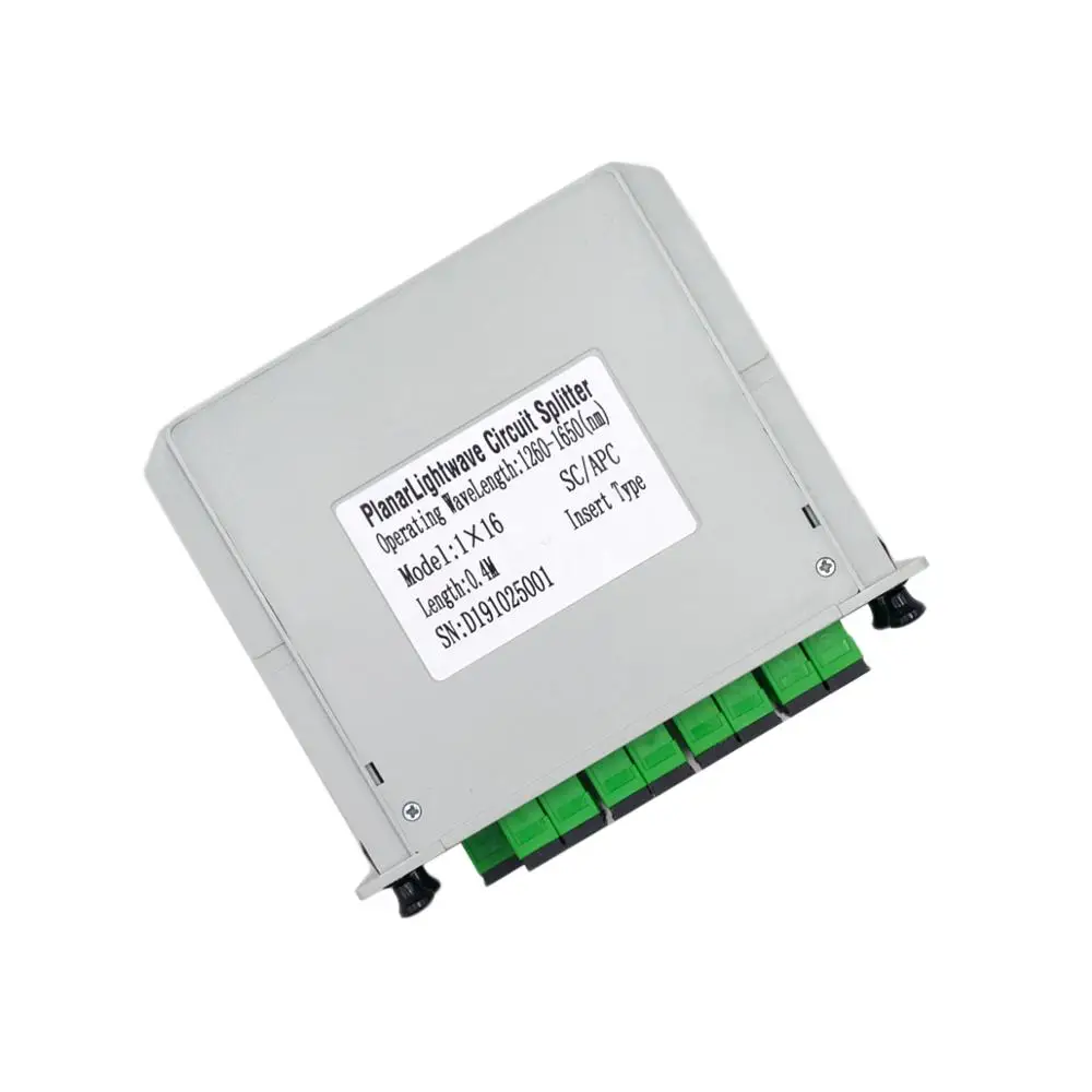 SC APC PLC 1X16 FTTH Fiber Optic Splitter Box Cassette Insertion Type Optical Coupler 1:16 |