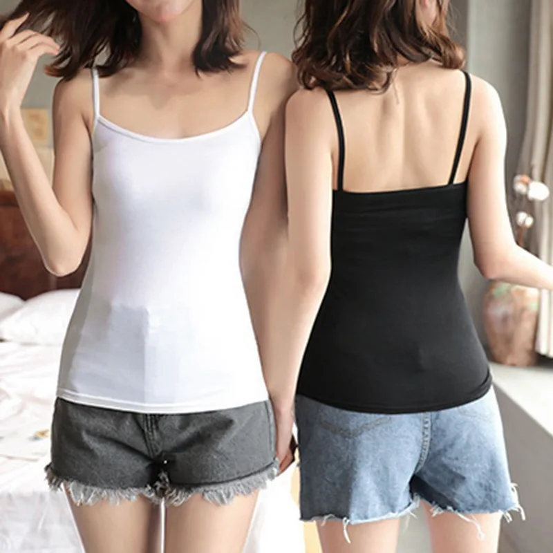 Women Thin Wild Solid Camis Vest Women Tank Tops Female 2020 Summer Sexy Strap Basic Tops Chiffon Sleeveless Camisole