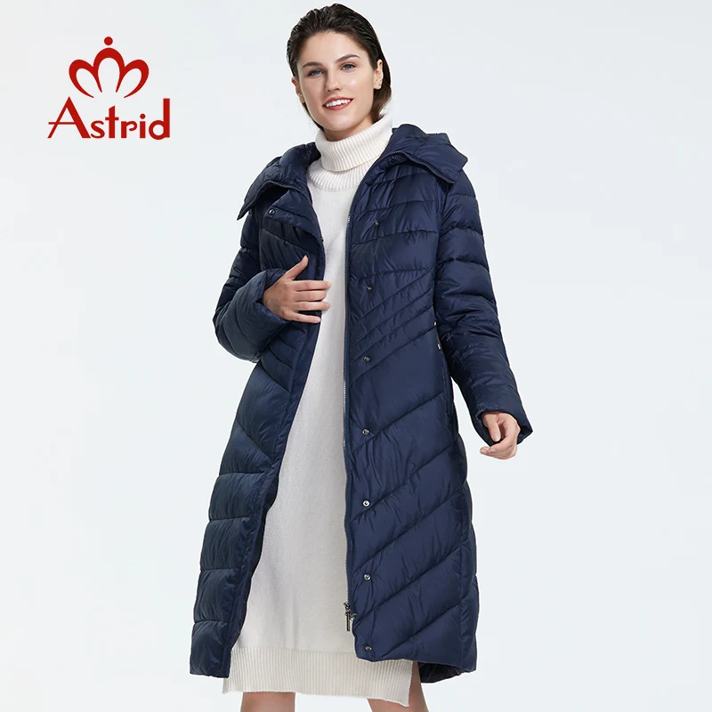 Astrid Зима новое поступление пуховая куртка женская верхняя одежда тёмные высококачественные цвет новая мода тонкий стиль длинное зимнее пальто для женщин AR-1110