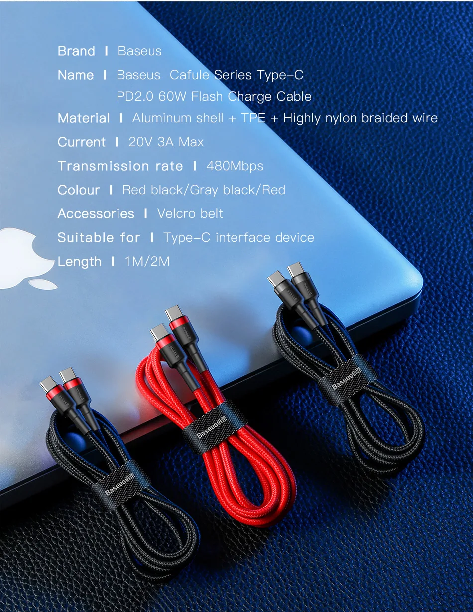 Baseus кабель usb type C к USB C кабель для samsung S10 Xiaomi Мобильный телефон USBC PD Быстрая зарядка шнур USB-C кабель type-C