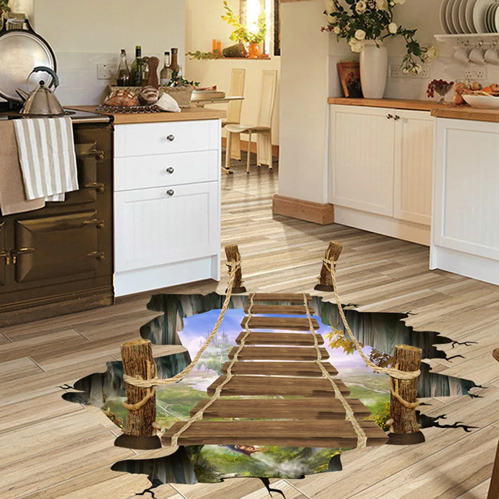 Новинка съемная настенная 3d наклейка на мост пол для детской комнаты гостиной