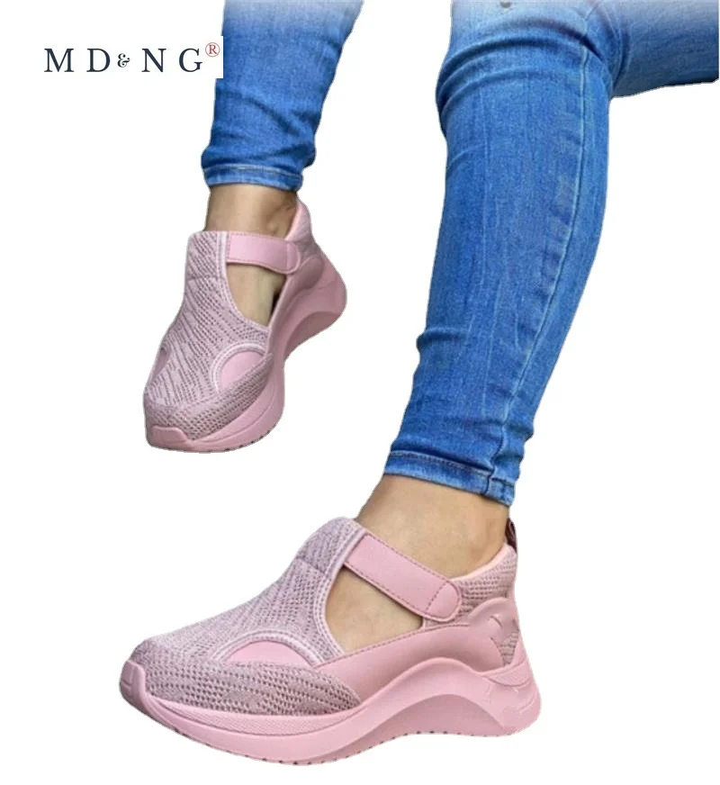 

Женские кроссовки на танкетке MDNG, Вулканизированная подошва, на платформе, с пряжкой, осень 2021