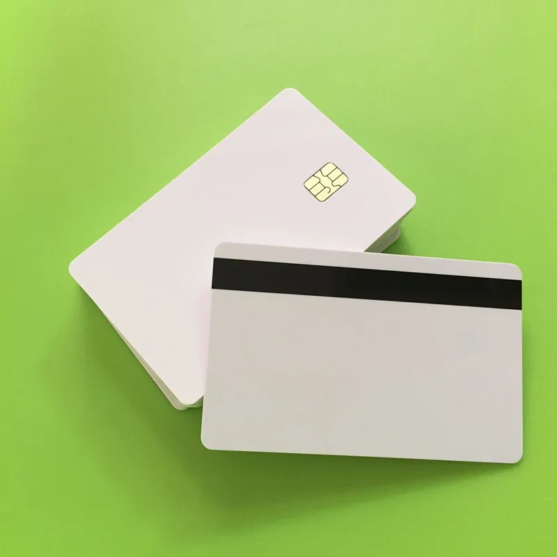 10 шт. ПВХ магнитная полоса белый набор карт Пустая Смарт карта Sle4442 чип + Hico 3 трек