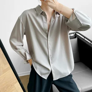Женская рубашка с отложным воротником, однотонная элегантная офисная рубашка из плотного поплина, с длинным рукавом и пуговицами, осень 2020