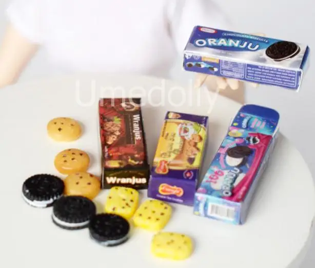 4pcs cookies 1/12 масштаб ролевые игры миниатюрный кукольный домик супермаркет магазин кукла еда напиток Декор Аксессуары игрушка - Цвет: 4pcs cookies