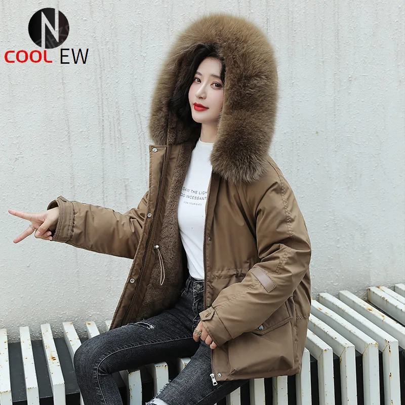 

Pai overcome women's 2021 winter new style Korean thick padded coat women's hooded short plus size down padded coat