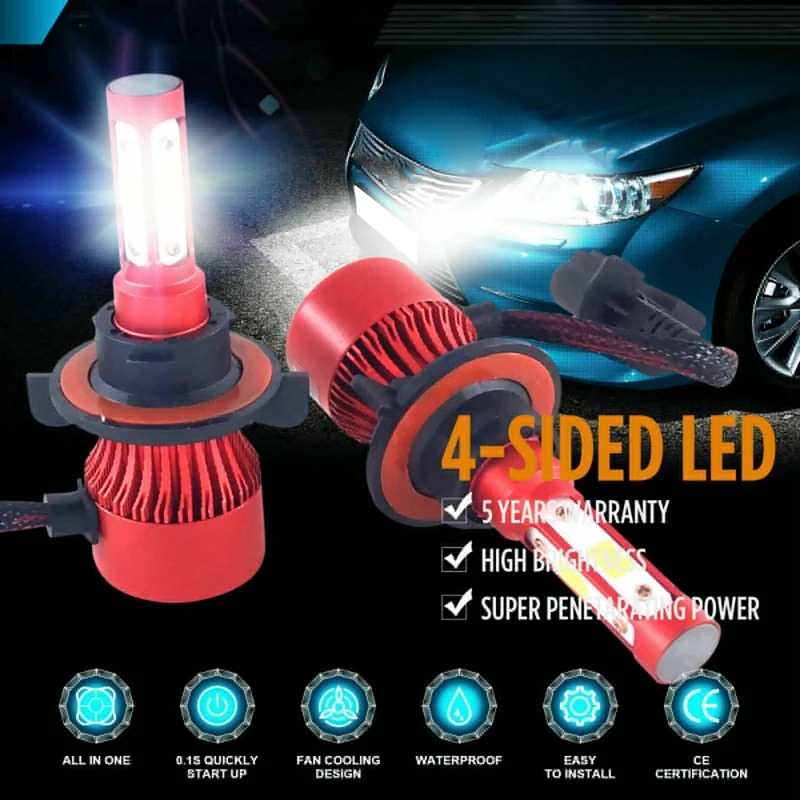 DHBH H13 9008 2200W 330000LM 4 сторонний светодиодный фар комплект Hi/короче спереди и длиннее
