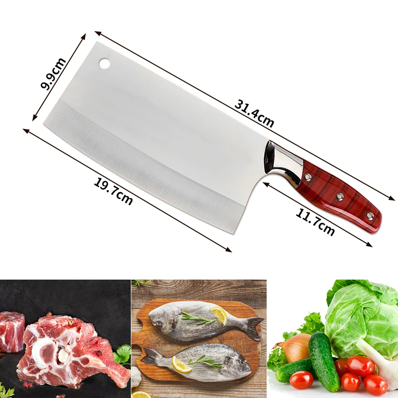 Кухонный нож китайский шеф повар из нержавеющей стали 8 дюймов для нарезки мяса