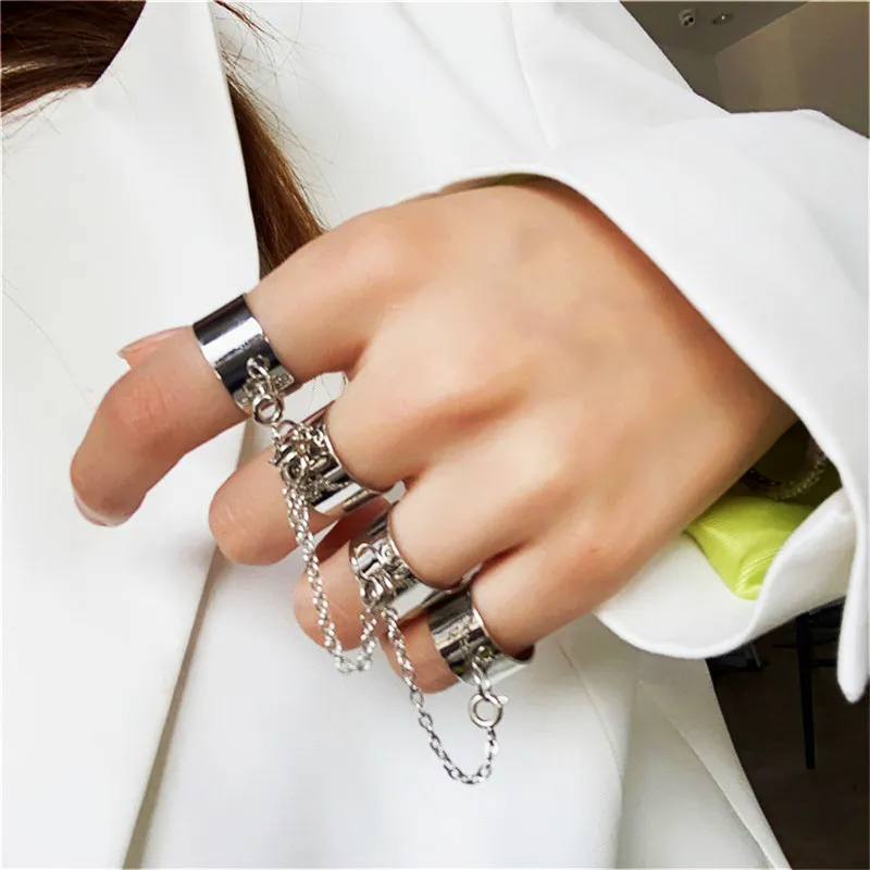 Кольцо из нержавеющей стали в стиле хип-хоп Открытое кольцо на указательный