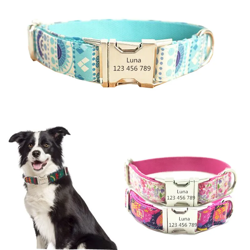 Индивидуальный ошейник для собак персонализированный нейлоновый домашних