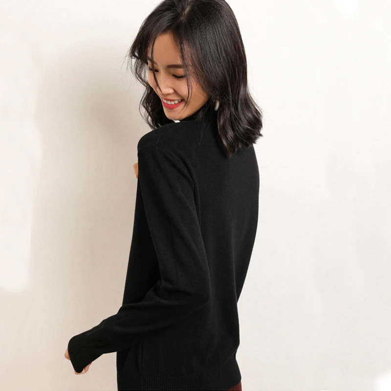 Женский трикотажный свитер с высоким воротником осенне-зимняя одежда 2021