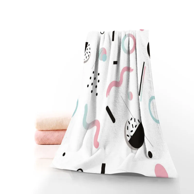 Горячее пользовательское геометрическое абстракционное полотенце из хлопка с