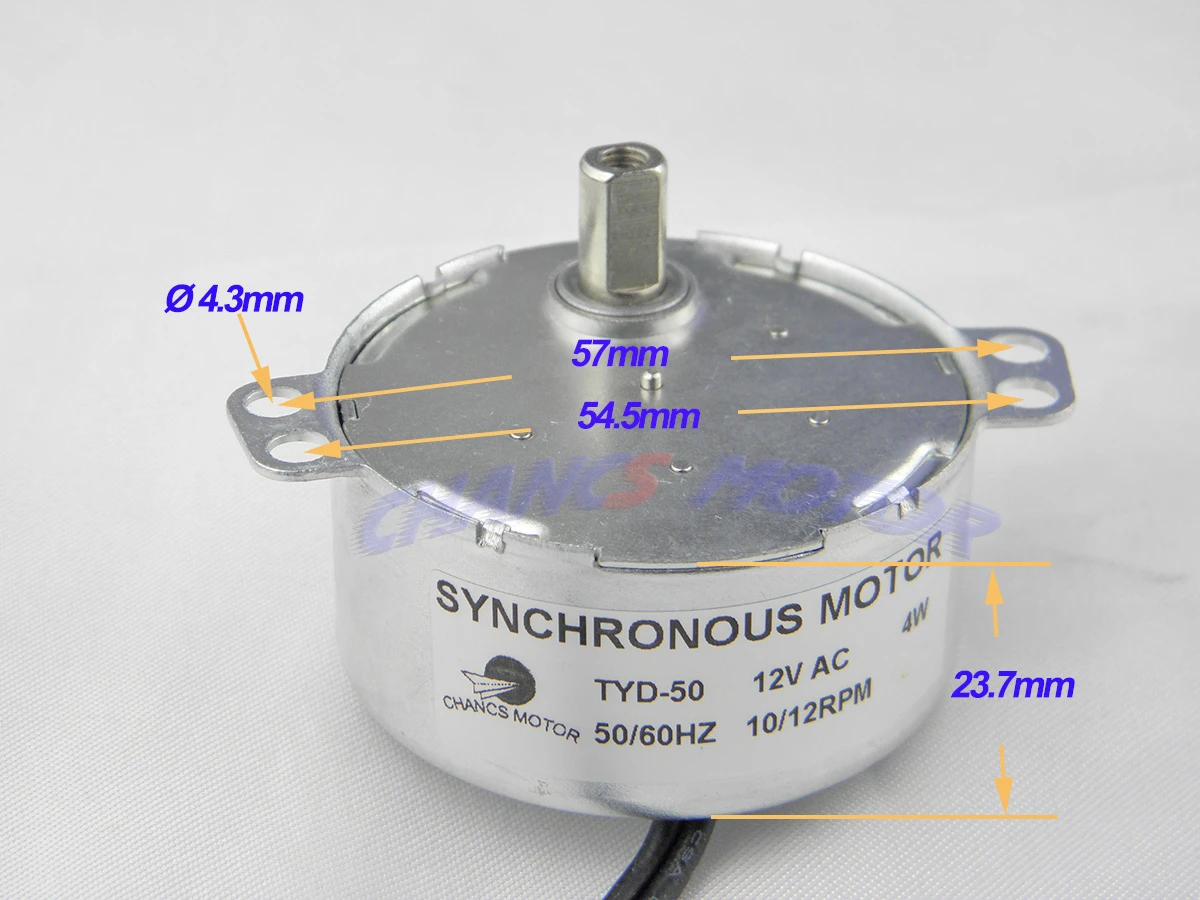 CHANCS Microwave Fan In AC Motor TYD-50 12V 10-12RPM CCW 2PCS Electric Micro Synchronous Gear | Обустройство дома