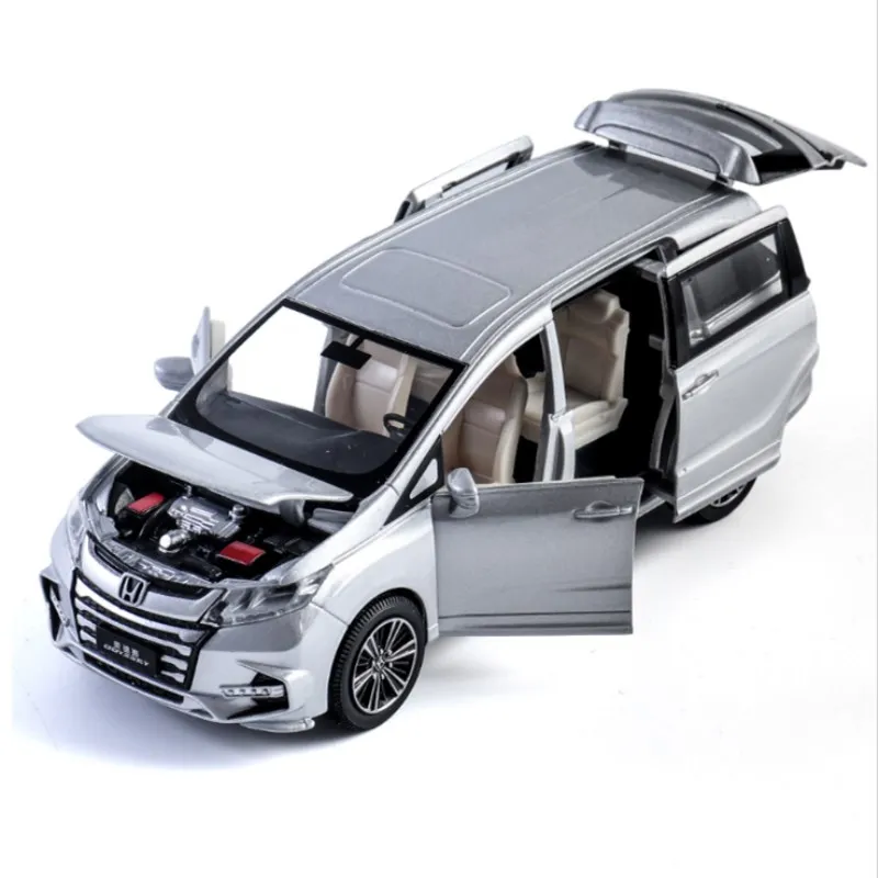 1: 32 Simulation Honda Odyssey Children's Toy Alloy Nanny Car With Sound And Light Door Opening Model Boy Gift Silvery