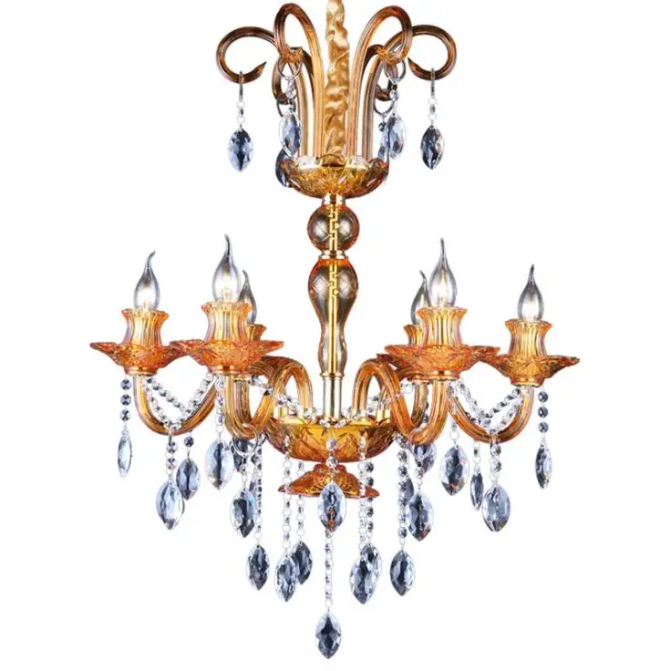 Европейская хрустальная люстра в виде свечи простая лампа для кофе освещение