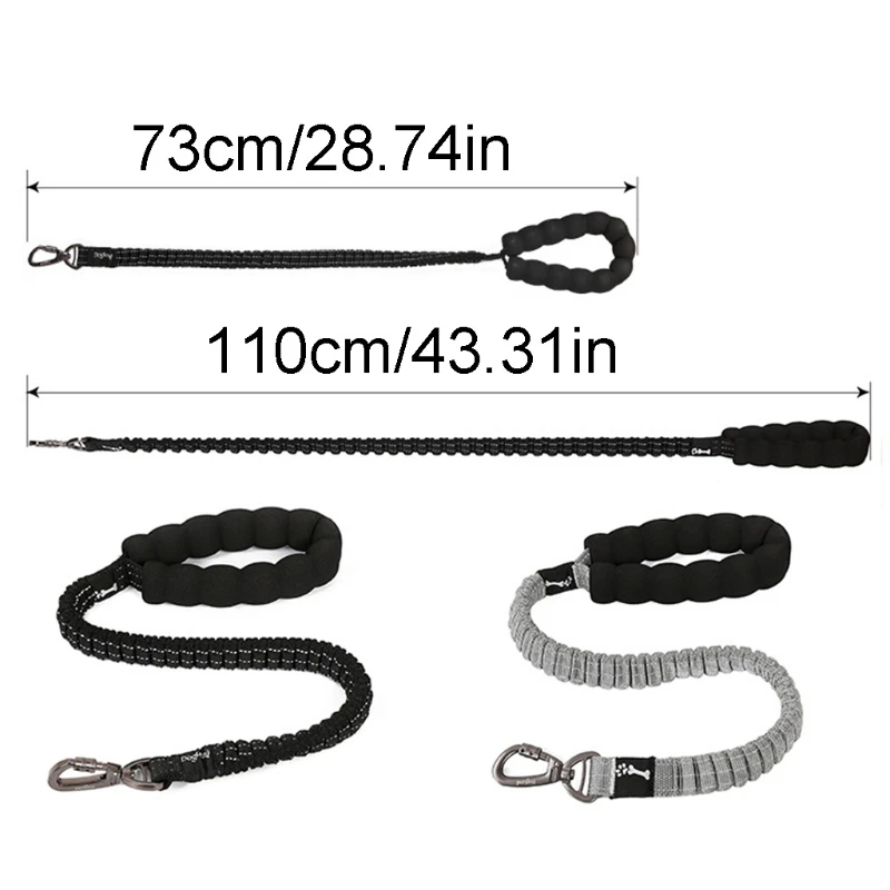 

Retractable Free Buffer Bungee Safety Dog Leash with Handle for Running Bungee Leash Reflective Large Dog Free Dispenser