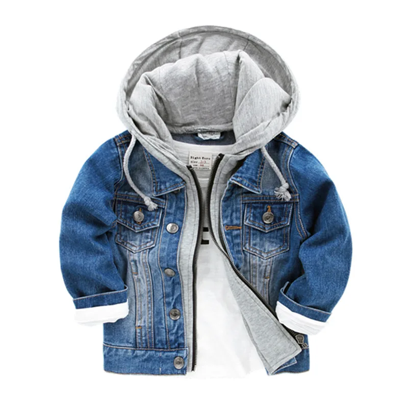 Denim Jacket Spring Baby Boys Clothes Autumn Cartoon For Girls Coat Hooded Kids Outerwear Children |